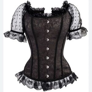 Corset Story Black Baroque Boned Steampunk Corset US 20